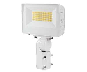 Keystone Technologies 75W LED Flood Light w/ Photocell, 120V-277V, CCT Select, White | KT-FLED75-R1A-UNV-8CSB-VDIM-W | Keystone Technologies at lightingandsupplies.com