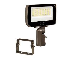 Keystone Technologies 45/60/75W LED Flood Light w/ Photocell, 120V-277V, CCT Select, Bronze | KT-FLED75PS-R4A-UNV-8CSB-VDIM | Keystone Technologies at lightingandsupplies.com