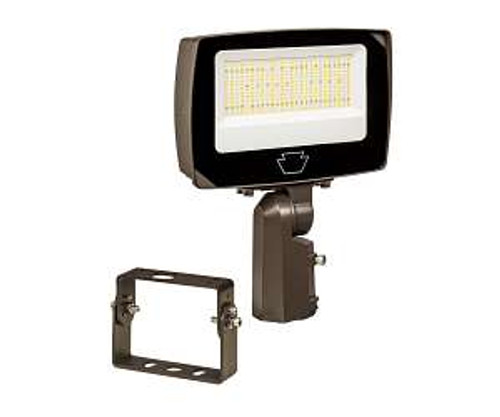 Keystone Technologies 80/90/100W LED Flood Light w/ Photocell, 120V-277V, CCT Select, Bronze | KT-FLED100PS-R4A-UNV-8CSB-VDIM | Keystone Technologies at lightingandsupplies.com