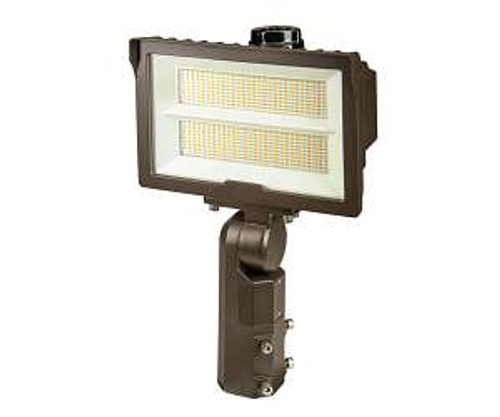 Keystone Technologies 100/140W LED Flood Light w/ PC, 7Hx6V, 120V-277V, CCT Select, BRZ. TAA | KT-FLED140PS-R2B-UNV-8CSB-VDIM | Keystone Technologies at lightingandsupplies.com