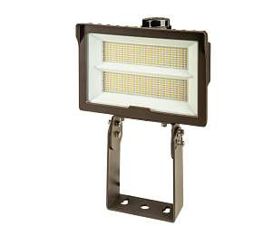 Keystone Technologies 100/140W LED Flood Light w/ PC, 6Hx6V, 277V-480V, CCT Select, Bronze | KT-FLED140PSHV-R2C-UNV-8CSB-VDIM | Keystone Technologies at lightingandsupplies.com