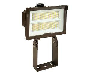 Keystone Technologies 100/140W LED Flood Light w/ PC, 5Hx5V, 277V-480V, CCT Select, Bronze | KT-FLED140PSHV-R2D-UNV-8CSB-VDIM | Keystone Technologies at lightingandsupplies.com