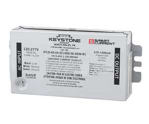 Keystone Technologies 40W Programmable Constant Current LED Driver, 470-1400mA, 120V-277V | KTLD-40-UV-SC1400-56-VDIM-W1-CP | Keystone Technologies at lightingandsupplies.com