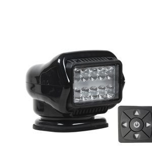 GoLight 30218ST Stryker ST LED Hybrid Spotlight 12V Black - Permanent Mount Hardwired Dash Remote