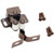 RC01-DBAC-R - Double Roller Catch with Strike and Screws Dark Brushed Antique Copper - Hardware Resources
