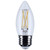 S12500 - 4W B11 LED Candle Bulb Medium E26 Base Clear 3500K 350 Lumens Dimmable - Satco/Nuvo