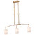 60-8208 - Liam 3-Light 36in Island Pendant Burnished Brass White Opal Glass - Satco/Nuvo