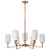 60-8209 - Liam 9 Light Chandelier 30in Burnished Brass White Opal Glass 60W Max - Satco/Nuvo