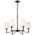 60-8216 - Liam 6 Light Chandelier 60W Matte Black White Opal Glass - Satco Nuvo