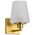 60-8231 - 1-Light Vanity 60W Candelabra 8.75in H Vintage Brass Etched White Glass - Satco/Nuvo