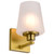60-8231 - 1-Light Vanity 60W Candelabra 8.75in H Vintage Brass Etched White Glass - Satco/Nuvo
