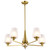 60-8235 - 5-Light Chandelier 60W Max E12 Base Vintage Brass Etched White Glass - Satco/Nuvo