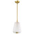 60-8237 - Lune Mini Pendant 8in Vintage Brass Etched White Glass 1x60W E26 - Satco/Nuvo