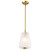 60-8237 - Lune Mini Pendant 8in Vintage Brass Etched White Glass 1x60W E26 - Satco/Nuvo