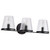 60-8253 - 3-Light 24in Vanity Black Hammered Glass 60W Max Candelabra - Satco/Nuvo
