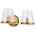 60-8262 - 2-Light Vanity 16in Vintage Brass Hammered Glass 60W Candelabra - Satco Nuvo