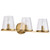 60-8263 - 3-Light 24in Vanity Wall Light 60W Max Vintage Brass Hammered Glass - Satco/Nuvo