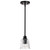 60-8605 - Grayson 1 Light Mini Pendant 100W Matte Black Clear Ribbed Glass - Satco