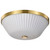 60-8725 - 3-Light 16in Flush Mount Burnished Brass Ribbed White Glass 60W Max - Satco/Nuvo