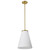 60-8728 - Royale Large Pendant 100W Max Burnished Brass Ribbed White Glass - Satco/Nuvo