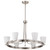 60-8736 - 6-Light Chandelier 60W Max E26 Brushed Nickel Ribbed White Glass - Satco/Nuvo