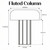 K70501 - FLUTED COLUMN Rechargeable Cordless LED Table Lamp, 3-Levels Brightness Touch Sensor Control, Black Marble / Brushed Brass - Bulbrite