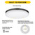 FM-SD11-CS-BK-120V - 11" LED Slim Drum Flush Mount Selectable CCT 15W - Halco