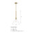 D204M-12P-BG - 12" 1-Light Pendant Brushed Gold - Designer Fountain