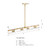 D279M-IS-BG - Latitude 40.25" 4-Light Island Pendant Brushed Gold - Designers Fountain