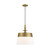 D281M-16P-BG - Ava 15.75" 1-Light Brushed Gold Pendant with Fabric Shade - Designers Fountain