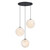 D282M-3CHB-MB - 28" 3-Light Chandelier Matte Black - Designer Fountain