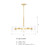 D284C-5CH-BG - 5-Light Brushed Gold Chandelier - Designer Fountain