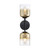 D306M-2WS-MB - Gatsby 5.25" 2-Light Matte Black Wall Sconce Gold Ombre - Designers Fountain