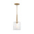 D309M-10P-OSB - Haven 10" 1-Light Pendant Old Satin Brass Clear Rippled Glass - Designers Fountain