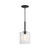 D309M-10P-MB - Haven 10" Matte Black 1-Light Pendant with Clear Rippled Glass - Designer Fountain