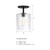 D309M-SF-MB - 10" Matte Black 1-Light Semi Flush with Clear Ribbed Glass - Designers Fountain