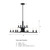 D314C-12CH-MB - Skye 35.5" 12-Light Matte Black Chandelier 60W 120V - Designers Fountain