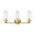 D332M-3B-BG - 24.5" 3-Light Brushed Gold Vanity Light Clear Glass - Designers Fountain