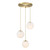D342M-3CHA-BG - Pixie 17.75" 3-Light Chandelier Brushed Gold 120V - Designers Fountain