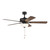 FP-GLT52B30-MB - 52" Indoor/Covered Outdoor 3-Light Ceiling Fan Matte Black - Designers Fountain