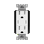 61501-2C3-W - Dual USB-C 3.6A Tamper-Resistant 15A Receptacle White - Enerlites