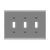 8813M-GY - Mid-Size 3-Gang Toggle Wall Plate Gray Thermoplastic - Enerlites