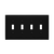 8814M-BK - Mid-Size 4-Gang Toggle Wall Plate Black Polycarbonate - Enerlites