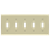 8815M-I - Mid-Size 5-Gang Toggle Wall Plate Ivory Thermoplastic - Enerlites