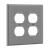 8822M-GY - Mid-Size 2-Gang Duplex Wall Plate Gray - Enerlites