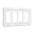 8834M-MW - Mid-Size 4-Gang Decorator/GFCI Wall Plate Matte White - Enerlites
