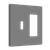 SI881131-GY - 2-Gang Screwless Toggle/Decorator Wall Plate Gray - Enerlites