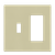 SI881131-I - 2-Gang Screwless Toggle/Decorator Wall Plate Ivory - Enerlites