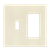 SI881131-LA - 2-Gang Screwless Toggle/Decorator Wall Plate Light Almond - Enerlites