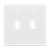 SI8812-W - Screwless 2-Gang Toggle Wall Plate White Standard Size - Enerlites